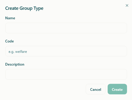 Create group type form