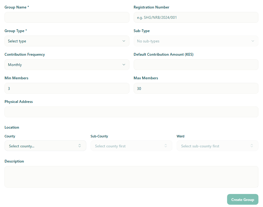 Create group form